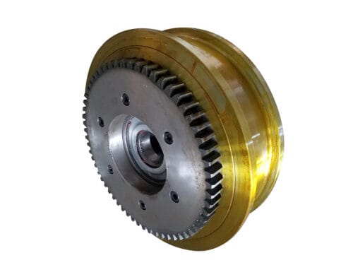 Gear crane wheel assembly